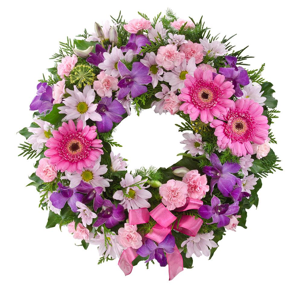 Mixed Pink Cluster Wreath

Commemorate the sacrifice made by our ANZAC with the radiant Contemplation. Featuring mixed blooms in bright and soft pink, deep purple, and gentle mauve, this cluster wreath is the perfect way to pay your respects. Suitable for delivery to service only (not suitable for delivery to home).

Flowers may vary from the image displayed due to seasonal availability. We'll craft an arrangement which is similar in style using seasonal flowers that is equal or greater in value. 