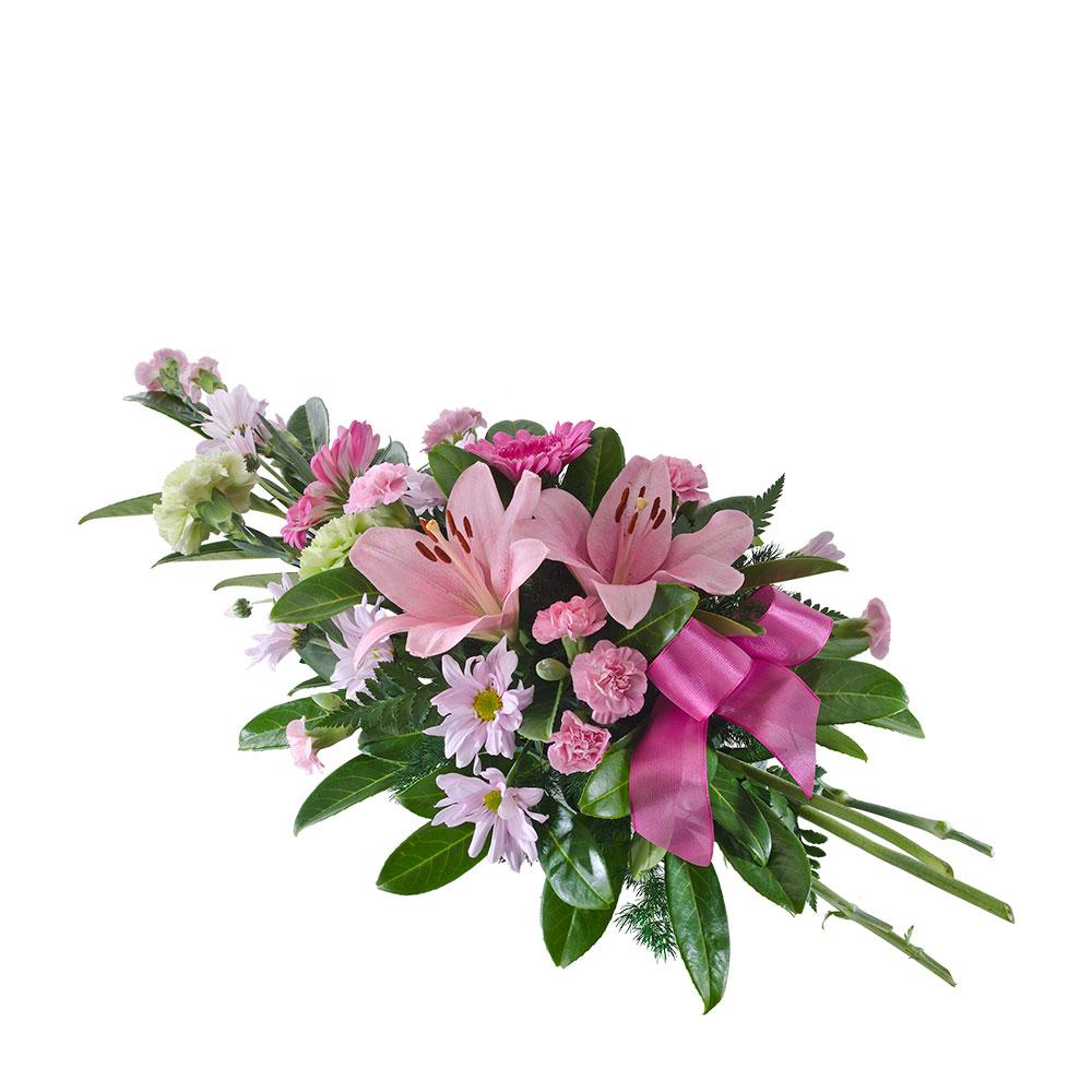 Sympathy Spray Suitable for Service

This stunning sympathy spray is a thoughtful floral tribute that expresses love for a dear friend or family member. Featuring pink and pale green flowers and suitable for delivery to the funeral service only (it is not suitable for delivery to the home).

Flowers may vary from the image displayed due to seasonal availability. We'll craft an arrangement which is similar in style using seasonal flowers that is equal or greater in value. 