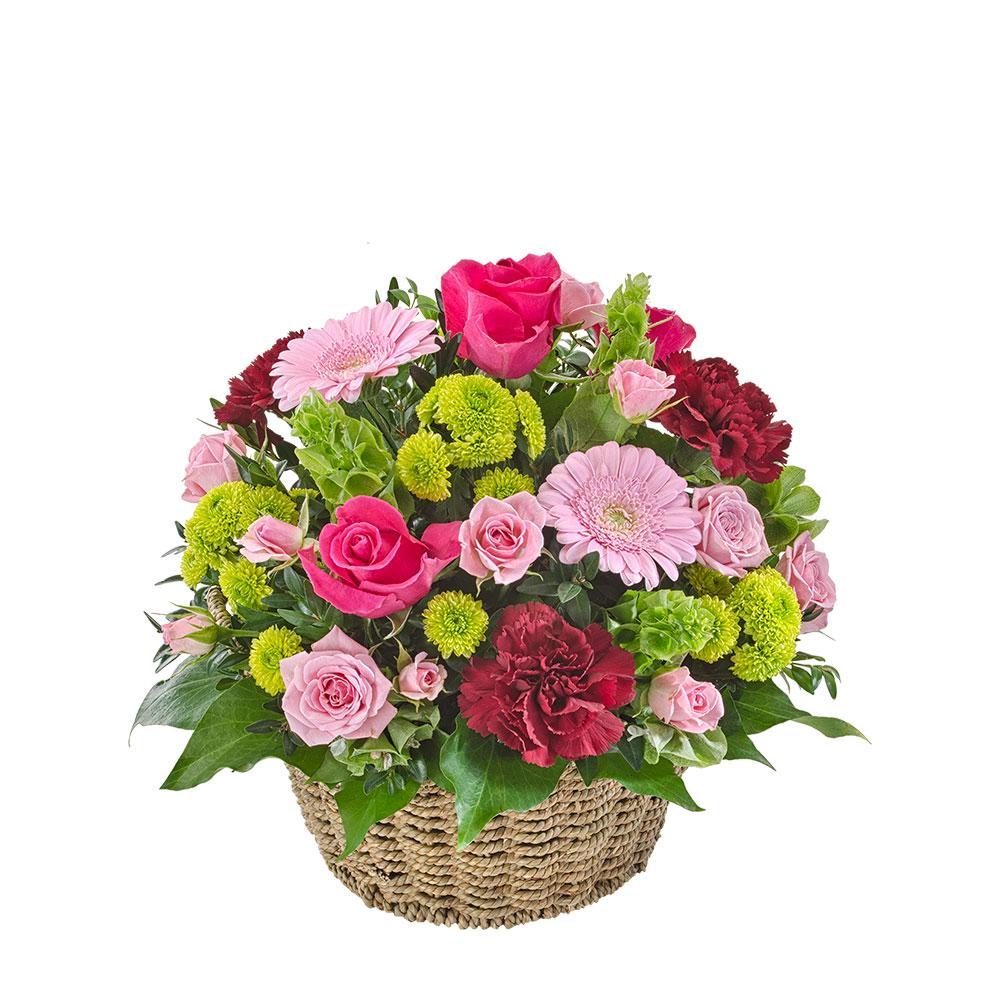 Bright Mixed Basket of Blooms

Impress them with this decadent basket overflowing with vibrant blooms and lush foliage. A stunning mix of fuschia, garnet, lime, and emerald, expertly arranged by a local florist. Flourish will delight your recipient.

Flowers may vary from the image displayed due to seasonal availability. We'll craft an arrangement which is similar in style using seasonal flowers that is equal or greater in value. 