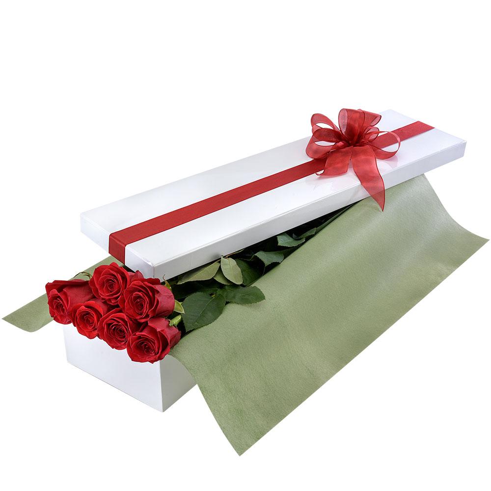 Presentation Box of 6 Long Stemmed Red Roses

Whether they are a new love or an old love, celebrate your Love Story with this beautiful gift. Six long stemmed red roses are nestled perfectly within a presentation box with delicate paper and ribbon.

Flowers may vary from the image displayed due to seasonal availability. We'll craft an arrangement which is similar in style using seasonal flowers that is equal or greater in value. 