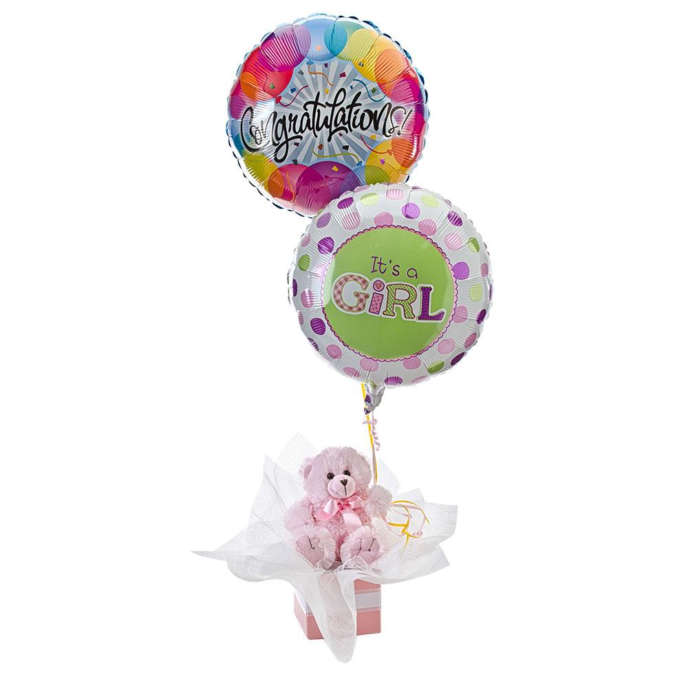 Teddy Bear with Helium Balloons

Congratulate them on their beautiful new baby girl with this gift. Lola includes a soft pink teddy and helium balloons in a cute box. Perfect for sending to a hospital or on arrival back home.

Flowers may vary from the image displayed due to seasonal availability. We'll craft an arrangement which is similar in style using seasonal flowers that is equal or greater in value. 