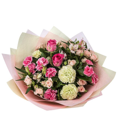 Bouquet of Mixed Blooms

Send them a little Sweetness with this gorgeous mixed bouquet. Varying tones of pink and soft mint green combine to create this beautiful gift, expertly handcrafted and wrapped. Your recipient will be touched by this gesture.

Flowers may vary from the image displayed due to seasonal availability. We'll craft an arrangement which is similar in style using seasonal flowers that is equal or greater in value. 